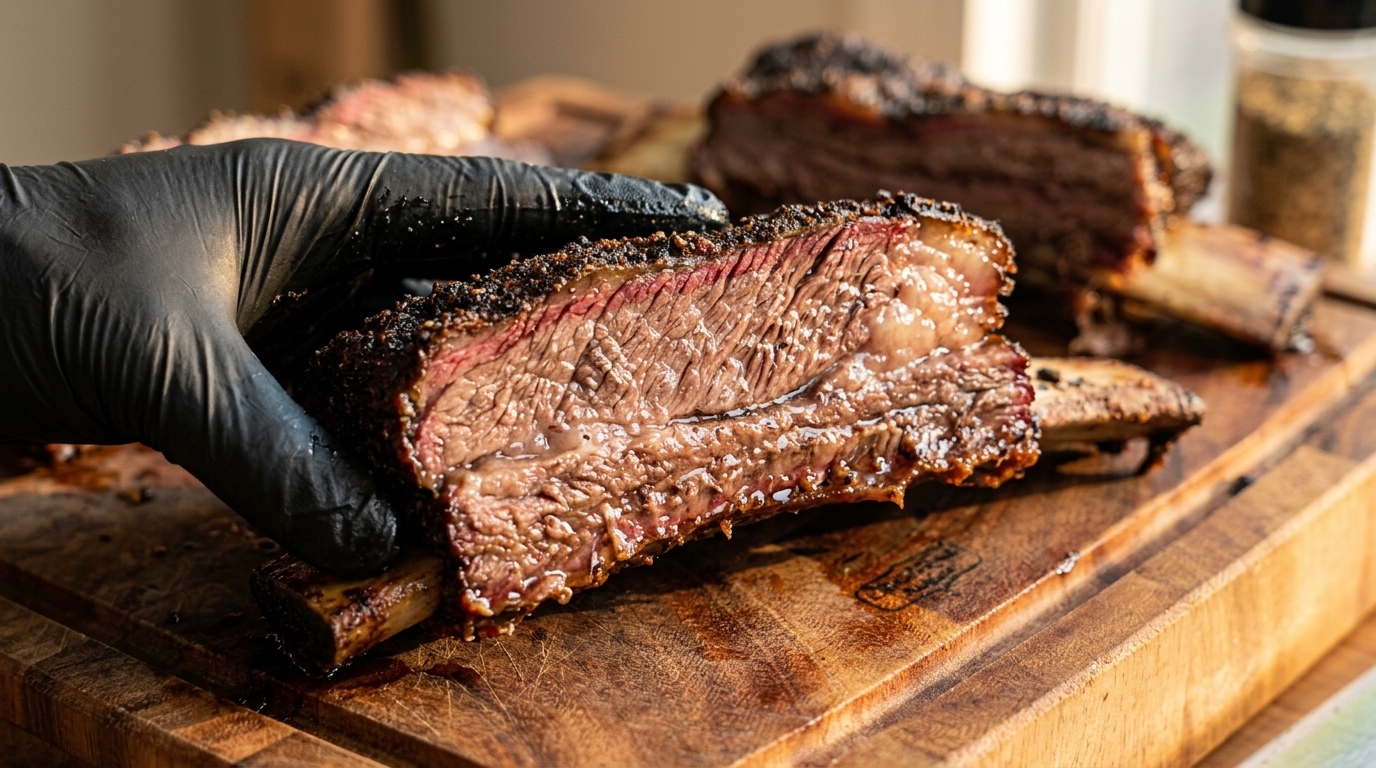 Travers de bœuf fumés au four et sauce BBQ maison