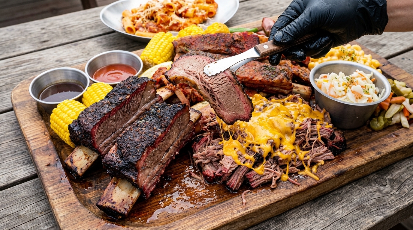 L'Authentique Brisket et Côtes de Bœuf au Barbecue Texan