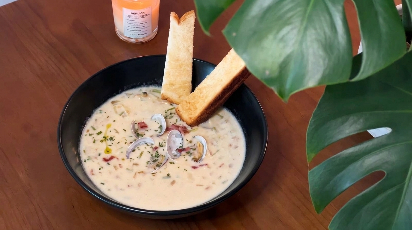 Clam Chowder Classique : La Véritable Chaudrée de Palourdes Maison
