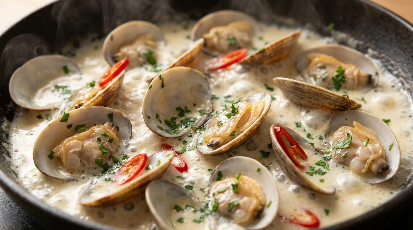 Palourdes à la crème et au beurre d'ail
