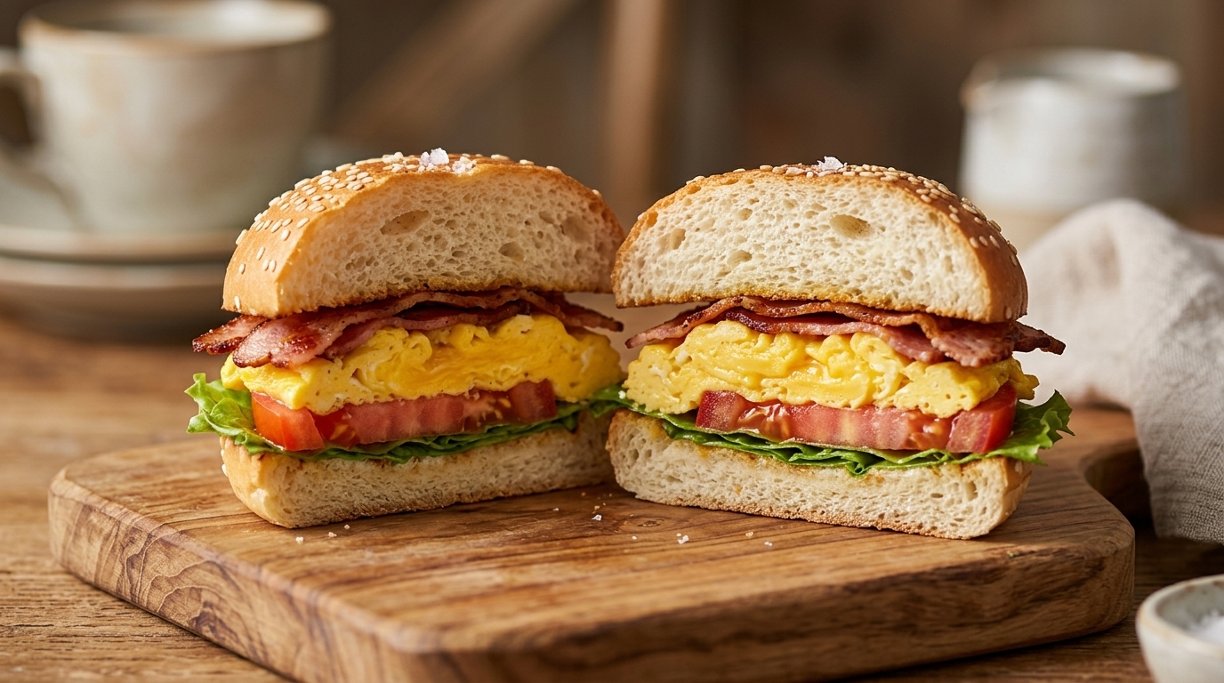 Burger Ultime au Bacon et Œufs Brouillés