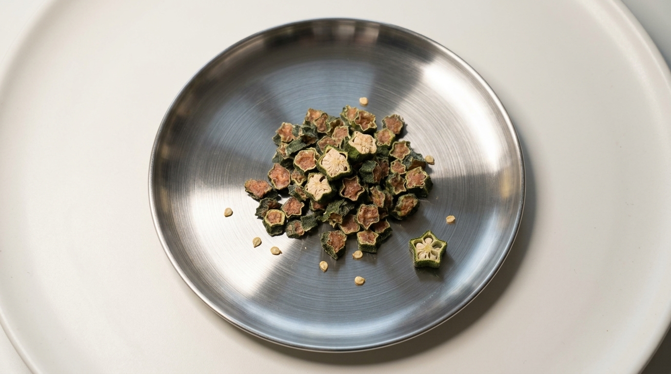 Friandises déshydratées pour chiens à l'okra et au poulet