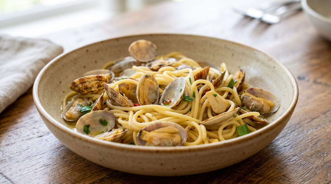 Spaghetti aux Palourdes Classiques (Spaghetti alle Vongole)