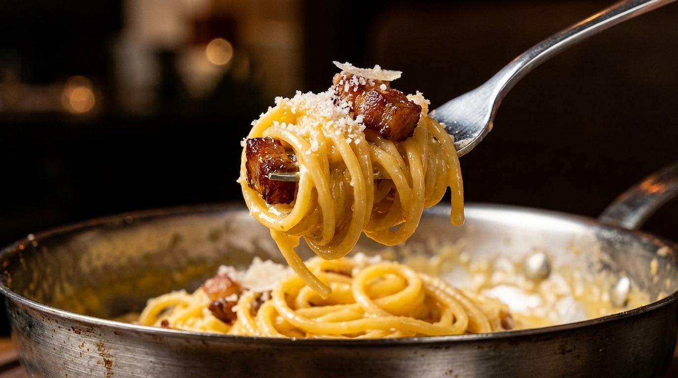 Les Véritables Spaghetti Carbonara à la Romaine