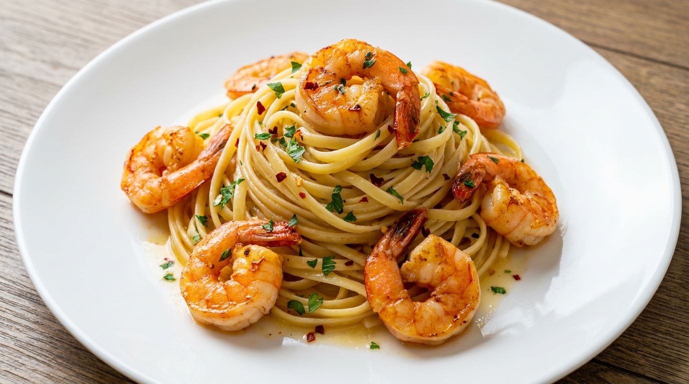 Linguine aux Crevettes à l'Ail et au Beurre (Shrimp Scampi)