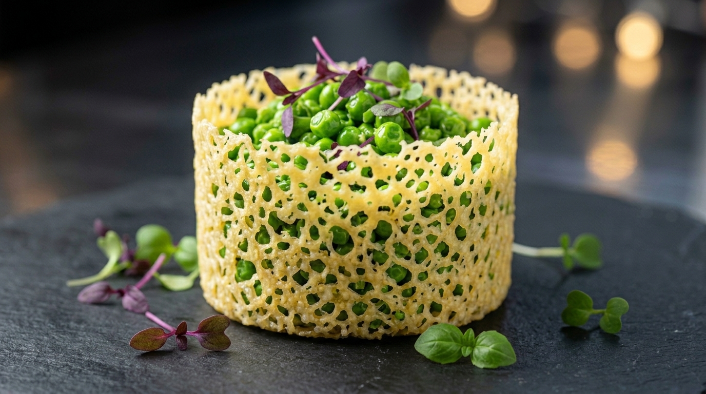 Élégantes Tuiles de Parmesan en Rouleaux (Texture Dentelle)