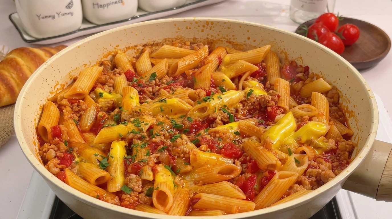 Penne au Porc Haché et à la Tomate Fondante