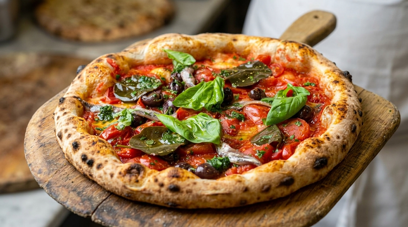Véritable Pizza Marinara Napolitaine aux Anchois