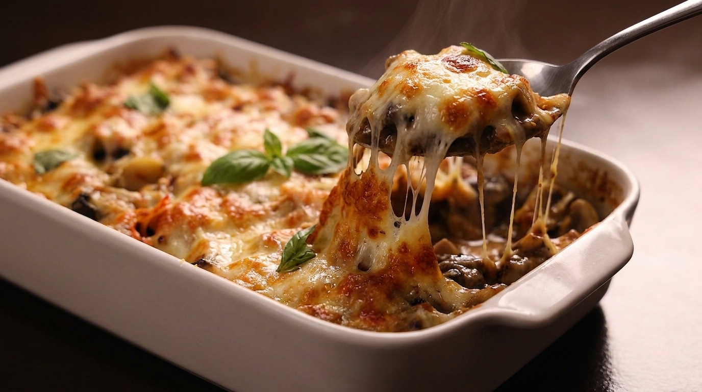 Poêlée de Champignons au Fromage Fondant, Cordyceps et Jambon