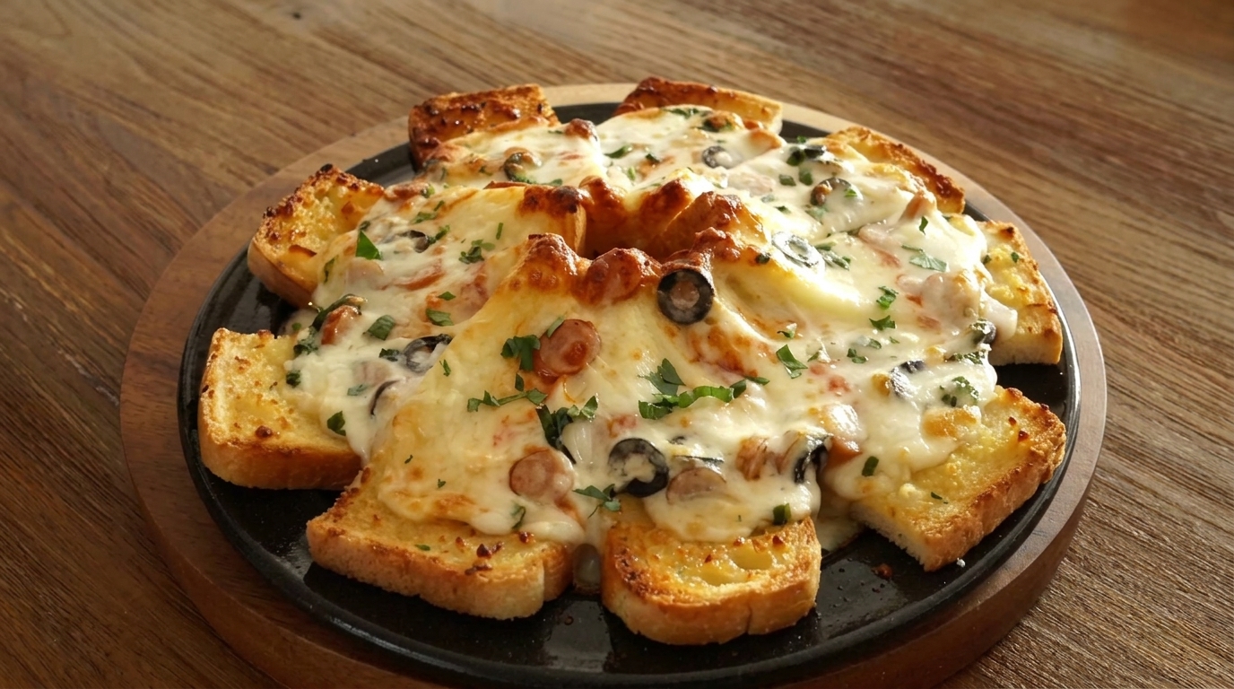 Pizza à Partager Façon Pain à l'Ail