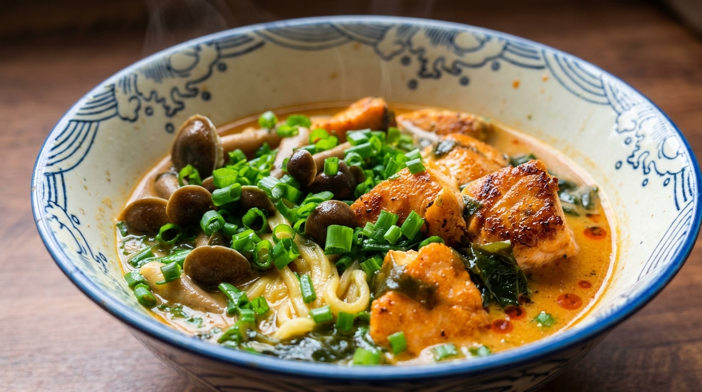 Ramen Épicé au Saumon et Miso