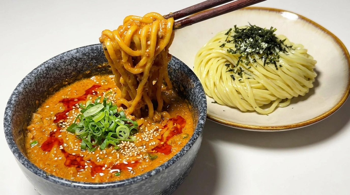 Tsukemen Onctueux au Miso et Lait de Soja (Nouilles Japonaises à Tremper)