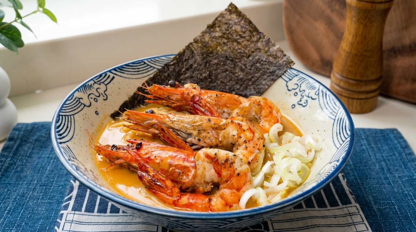 Ramen au Bouillon Intense de Crevettes (Ebi Ramen)