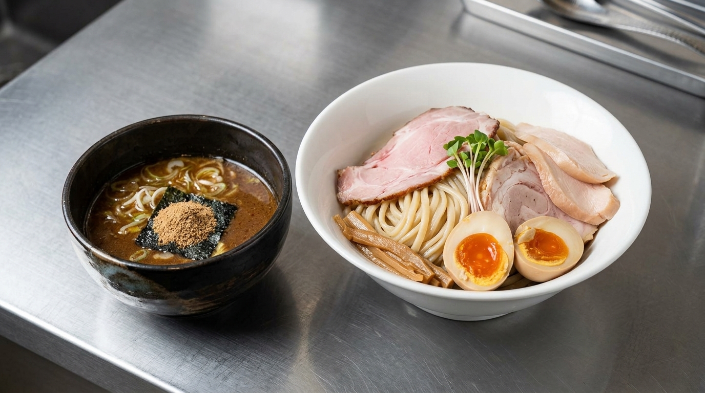 Gyokai Tsukemen Riche (Ramen à Dipper au Porc et Fruits de Mer)