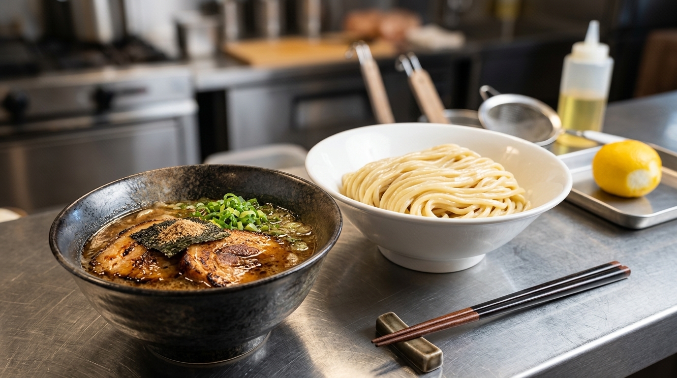 Tsukemen épais aux fruits de mer (Nouilles japonaises à tremper)
