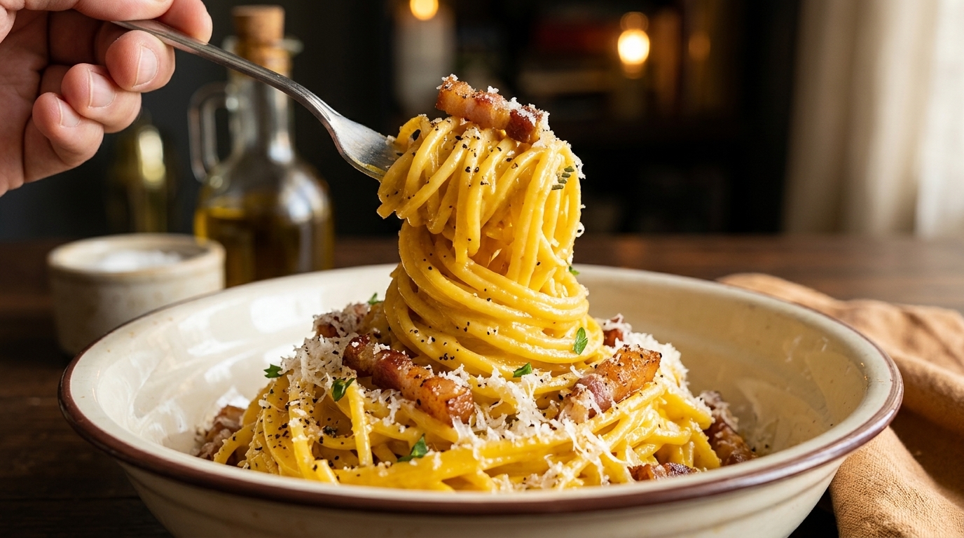 Spaghetti à la Carbonara : La Véritable Recette Romaine