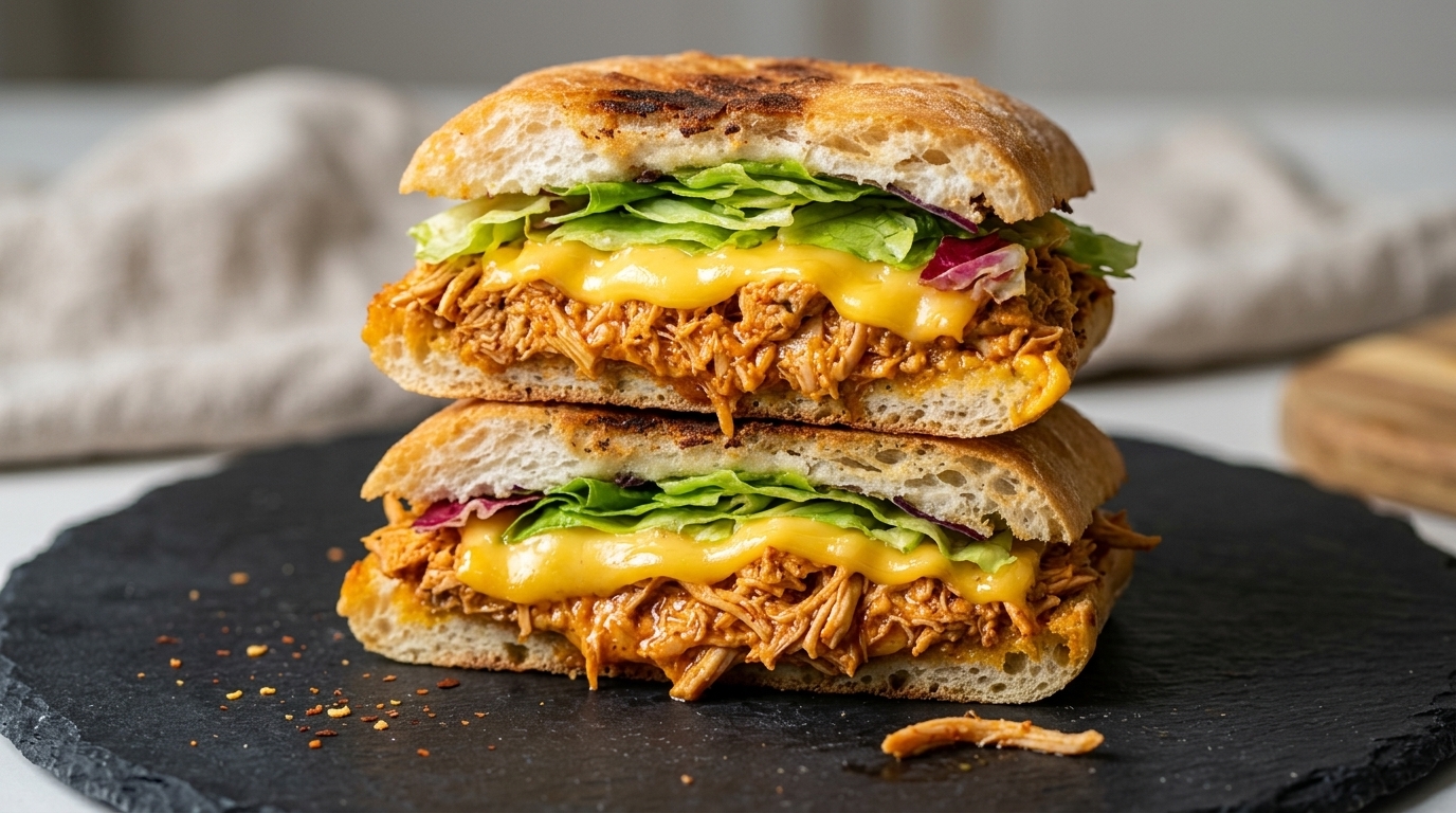 Sandwich Ciabatta au Poulet Effiloché à la Mexicaine