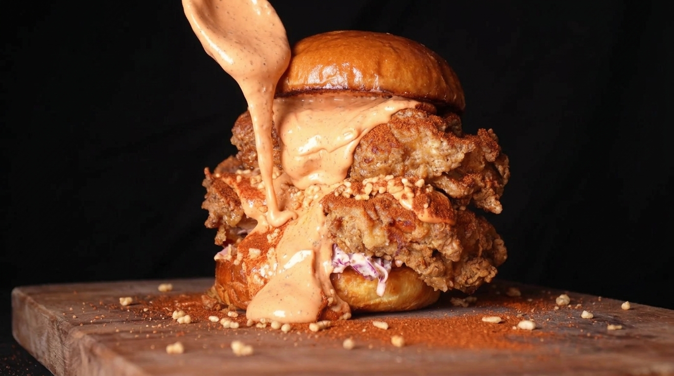 Burger au Poulet Croustillant du Sichuan à l'Air Fryer