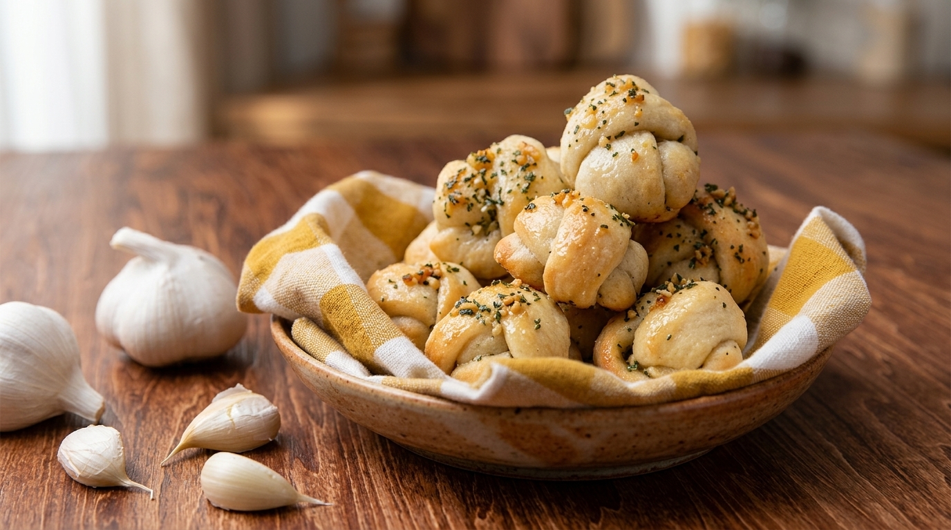 Mini nœuds de pizza à l'ail maison