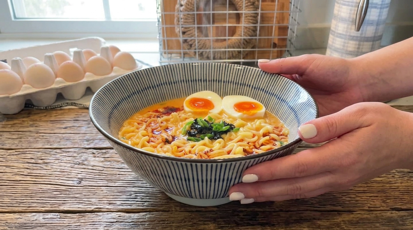 Ramen Tonkotsu Rapide et Crémeux aux Œufs Mollets Coulants