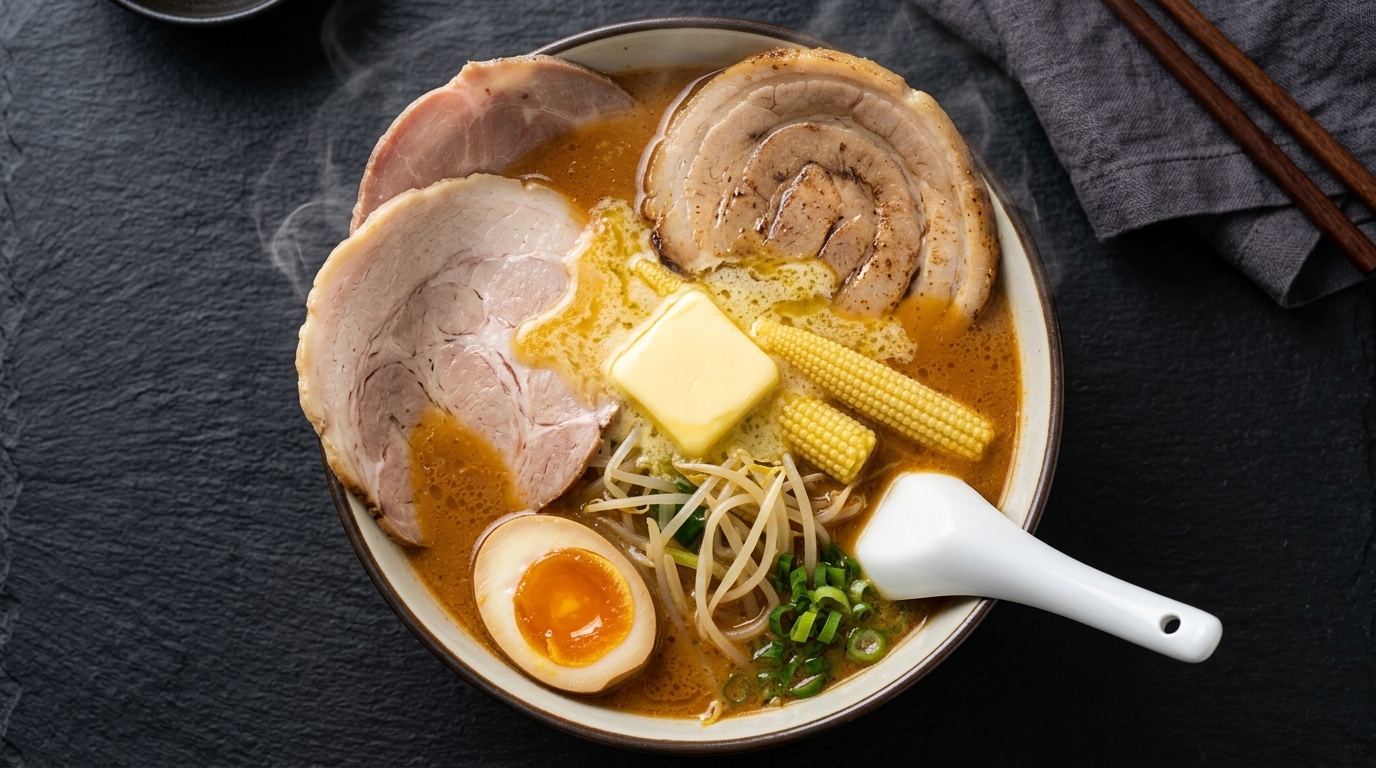 Ramen riche au miso rouge et au beurre