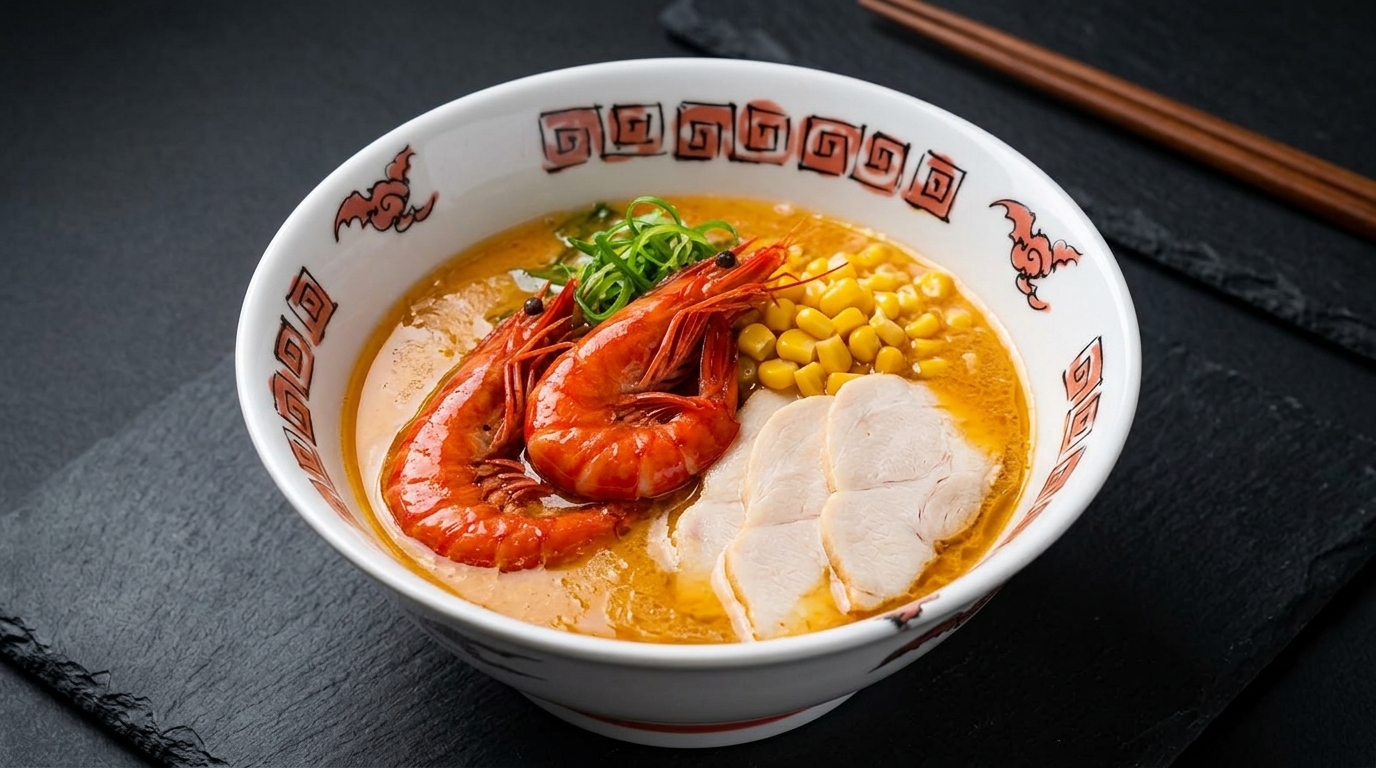 Ramen Doré aux Crevettes (Ebi Tonkotsu)