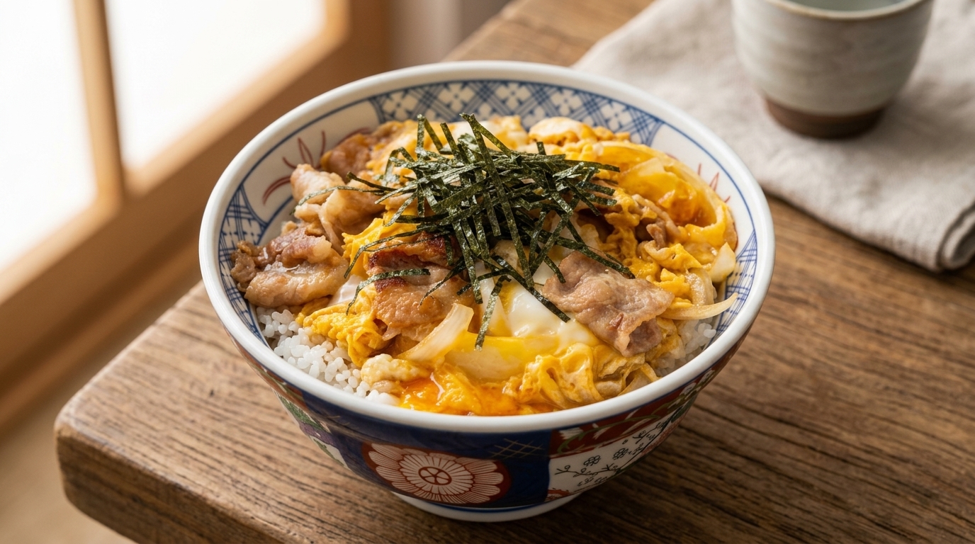 Tanindon traditionnel (Bol de riz japonais au porc et à l'œuf)