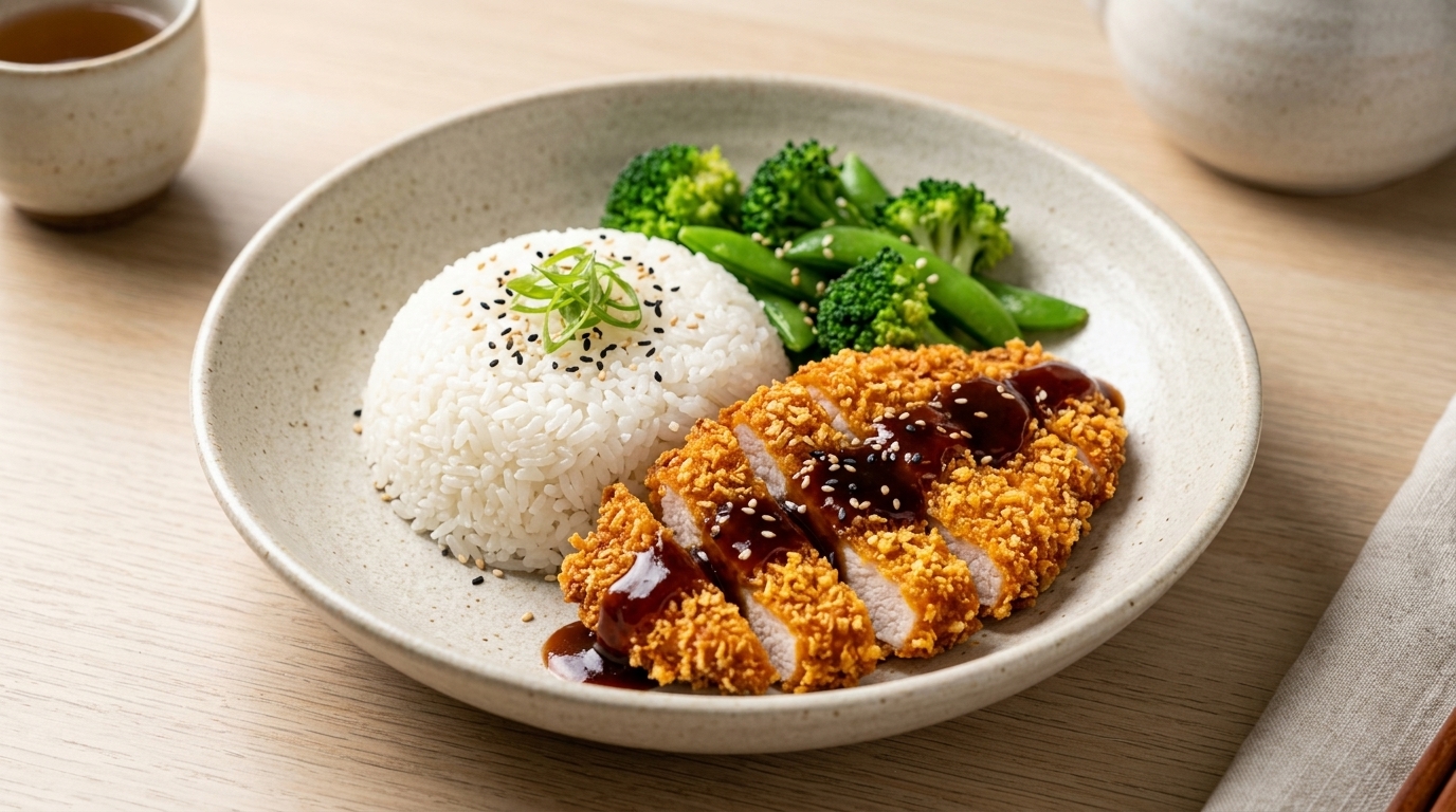 Bol de riz au Tonkatsu croustillant (Escalope de porc japonaise)