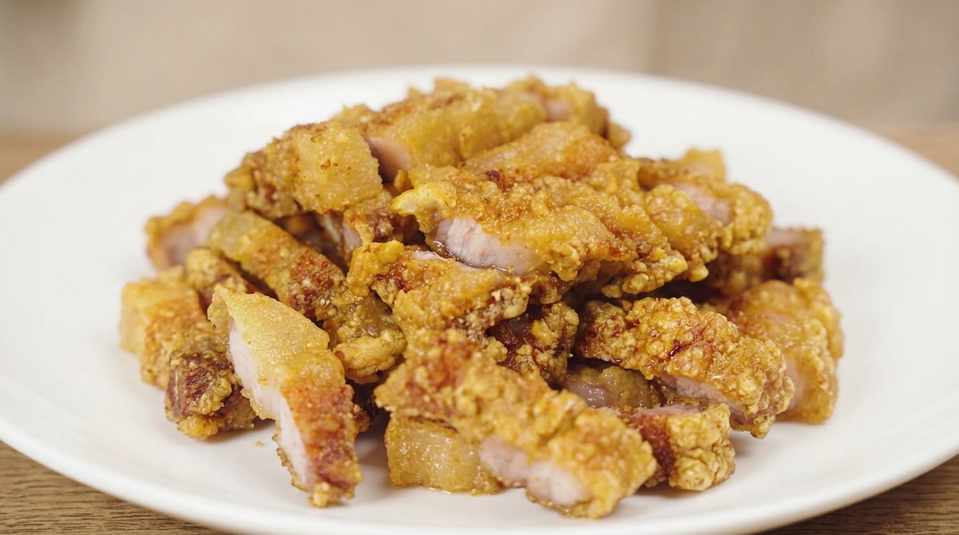 Poitrine de Porc Croustillante Frite à l'Ail