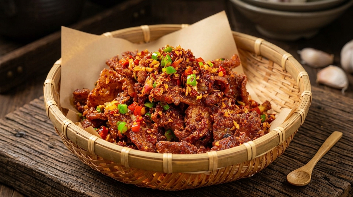 Poitrine de Porc Croupissante Piquante à l'Ail (Suan Xiang La Rou)