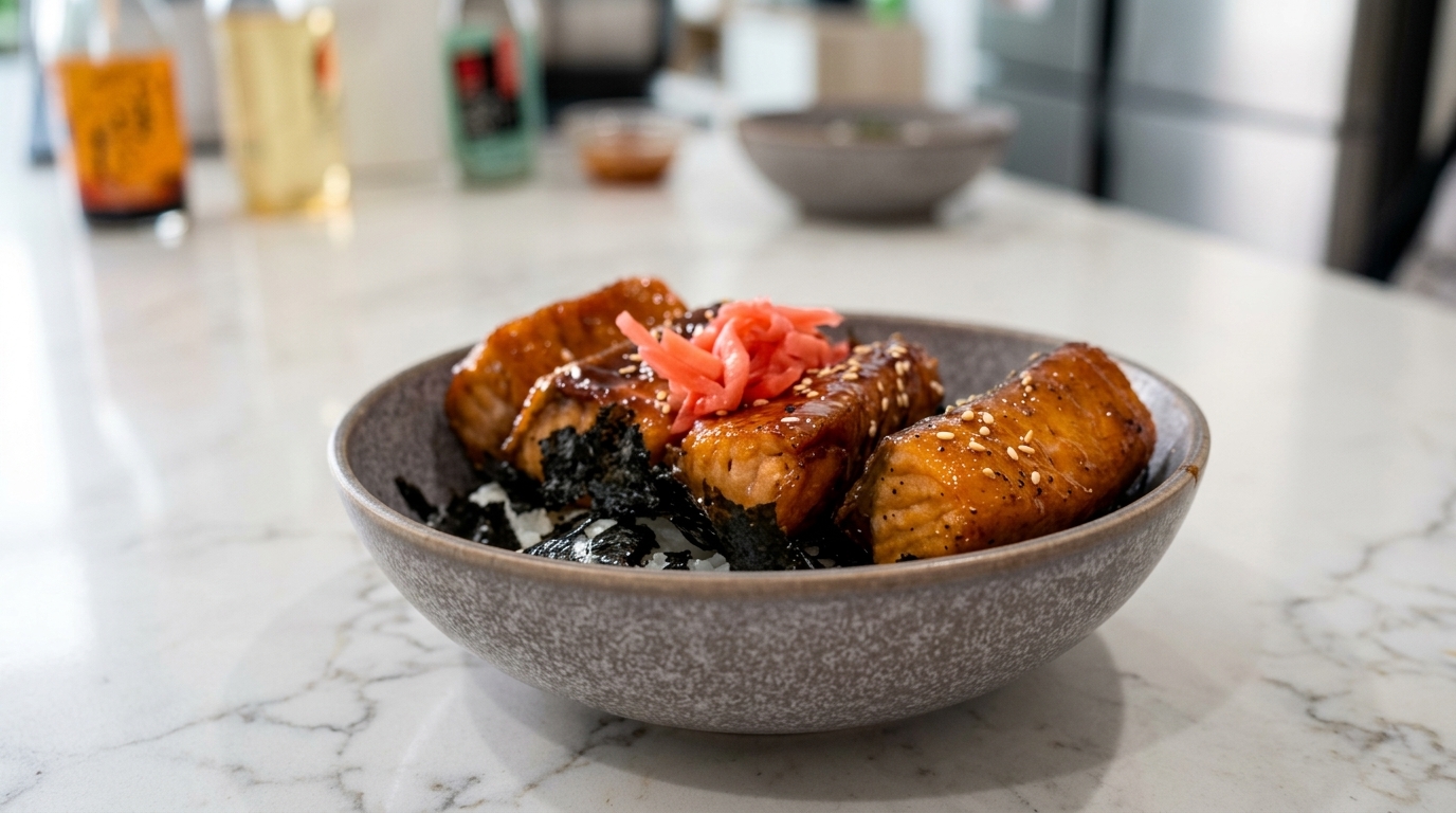 Salmon Kabayaki Don japonais (Bol de riz au saumon laqué)