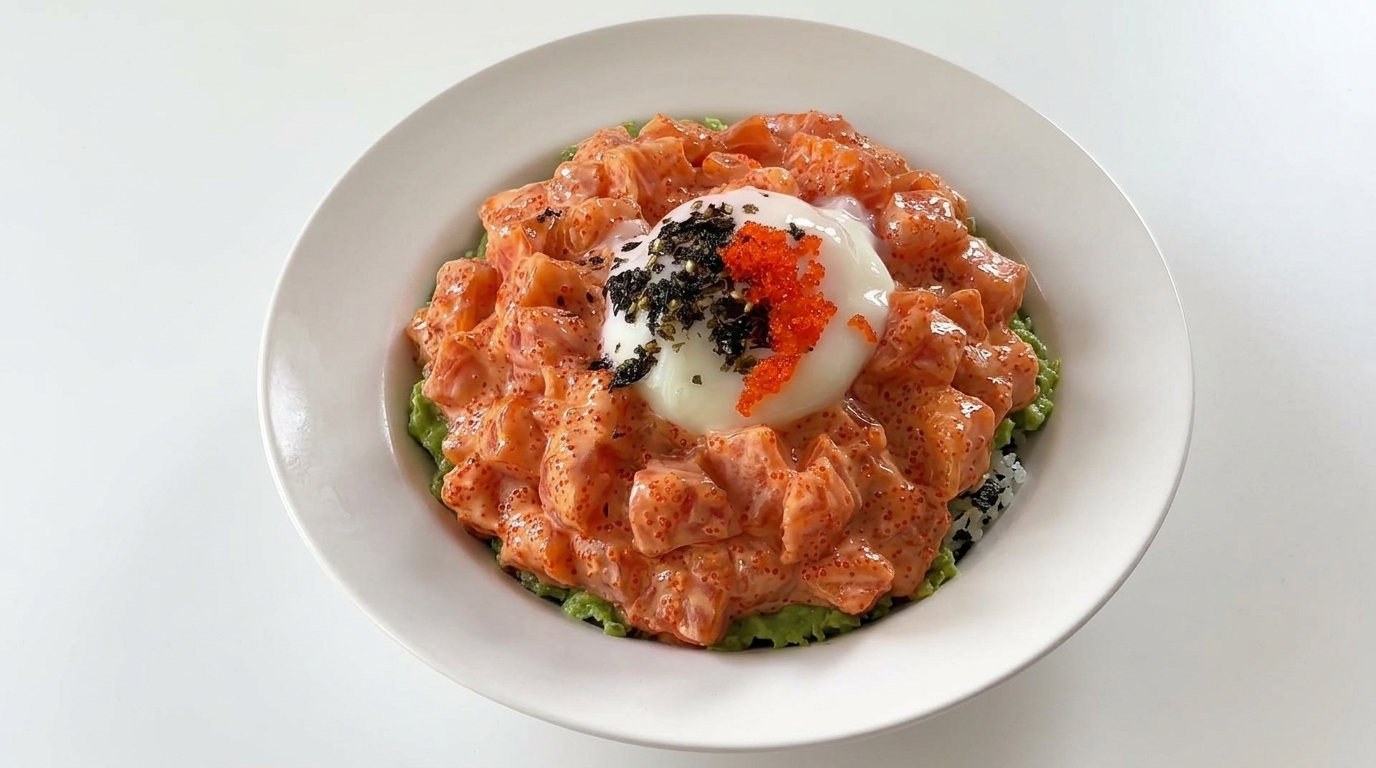 Bowl de riz crémeux au saumon et à l'avocat (Salmon Donburi)