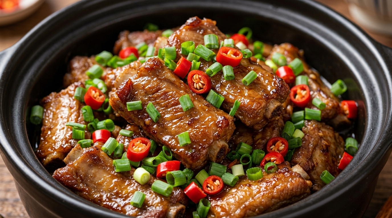 Travers de Porc Impériaux en Marmite d'Argile