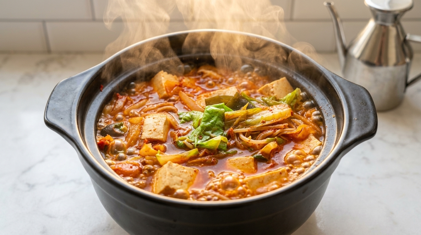 Soupe Coréenne Épicée au Kimchi et Tofu (Kimchi Jjigae)