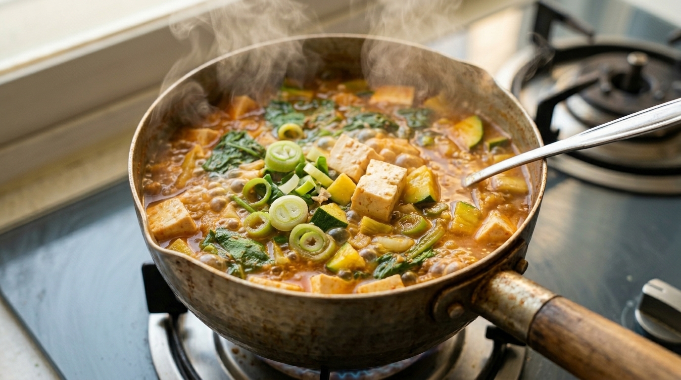 Ragoût de soja fermenté coréen authentique (Doenjang Jjigae)