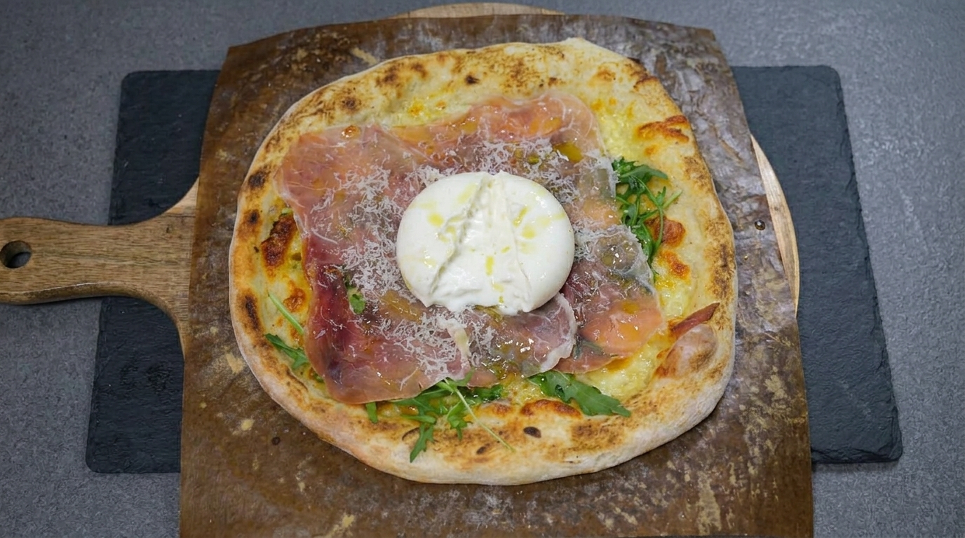 Pizza Artisanale au Jambon de Parme et Burrata