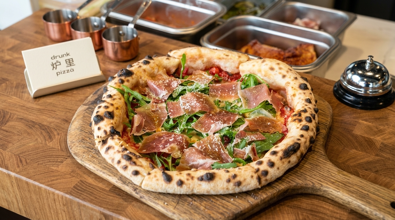 Pizza au Feu de Bois, Prosciutto et Roquette