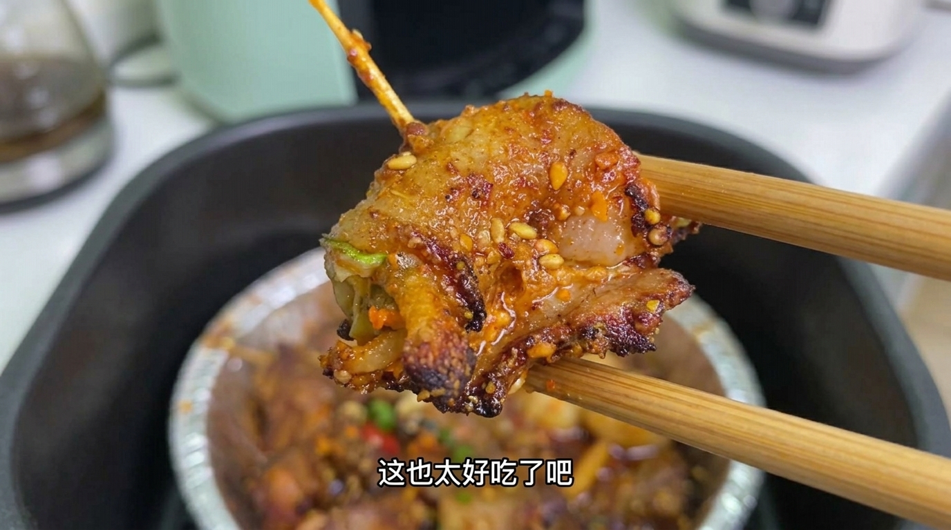 Bouchées de poitrine de porc au kimchi à l'air fryer