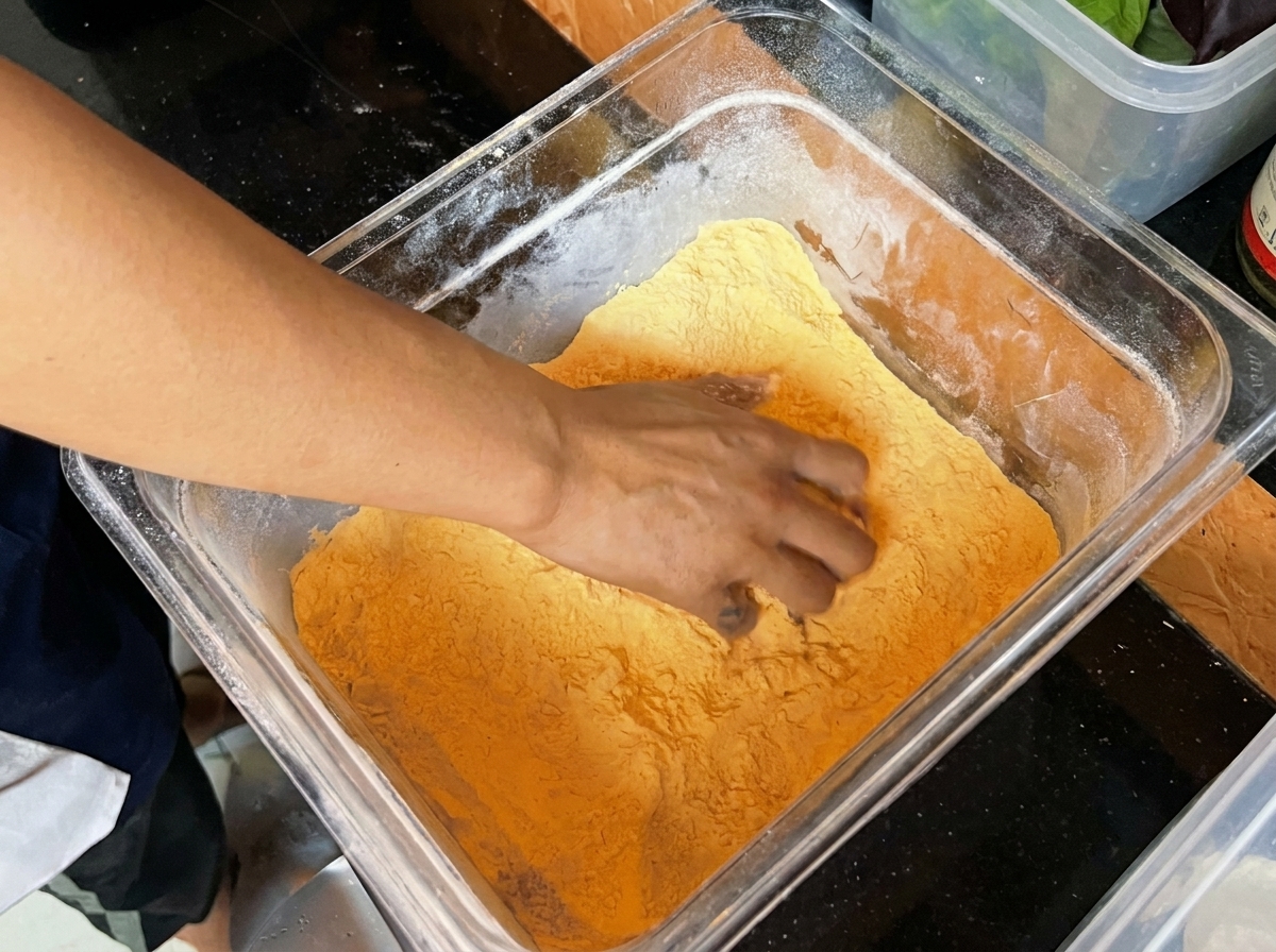 Gros plan sur des oignons caramélisés dans une poêle atteignant une consistance riche, sombre et épaisse comme de la confiture.