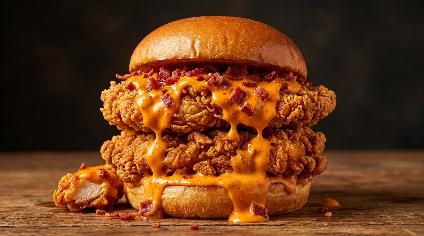 Burger au Poulet Frit Coréen à la Crème Épicée