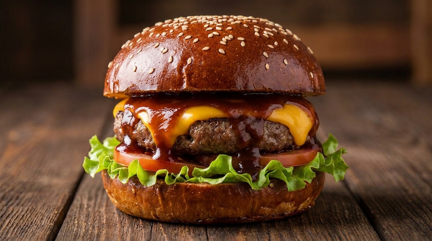 Burger Américain Classique au Barbecue et Sauce Maison