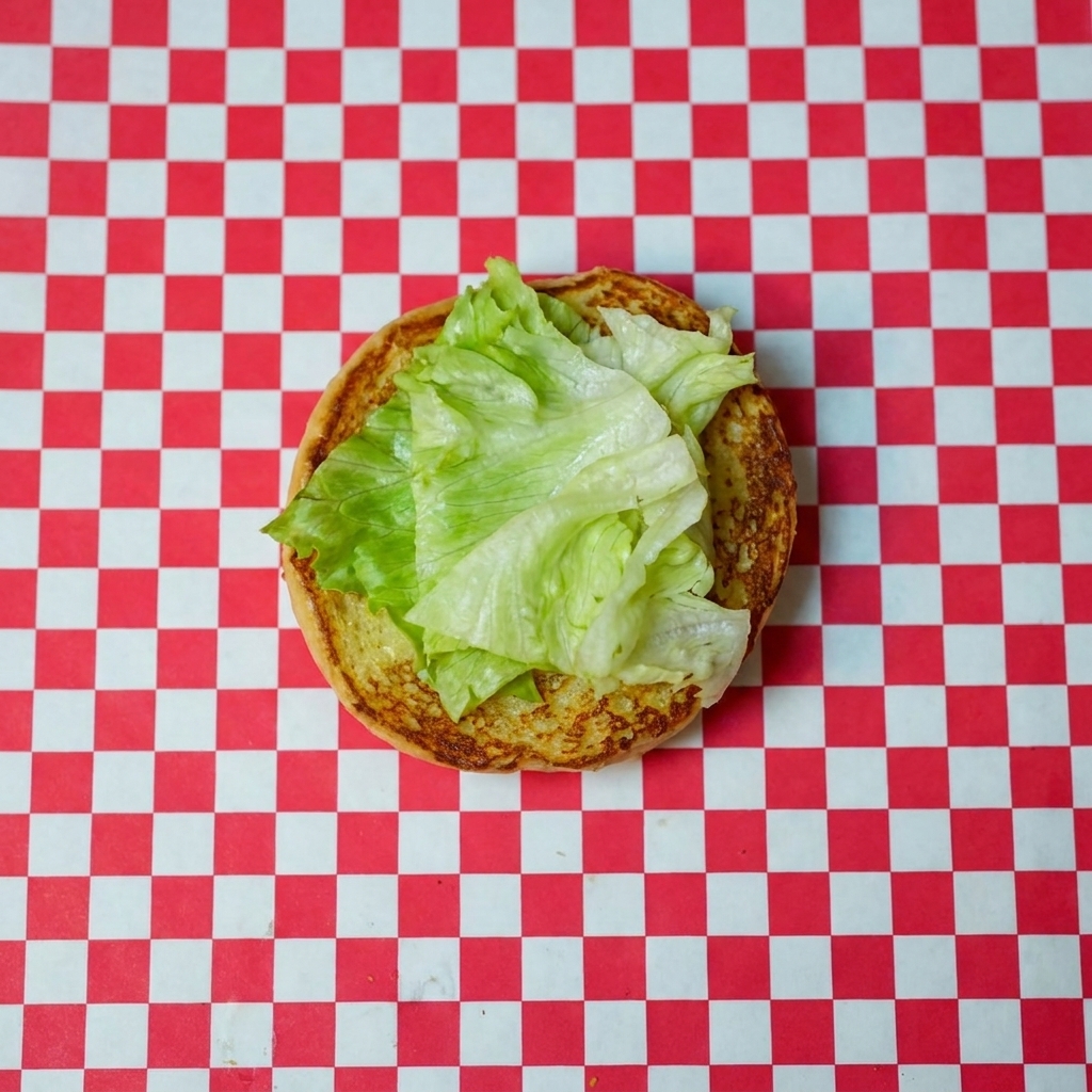 De la laitue fraîche et une tranche de tomate éclatante déposées sur la moitié inférieure du pain toasté.
