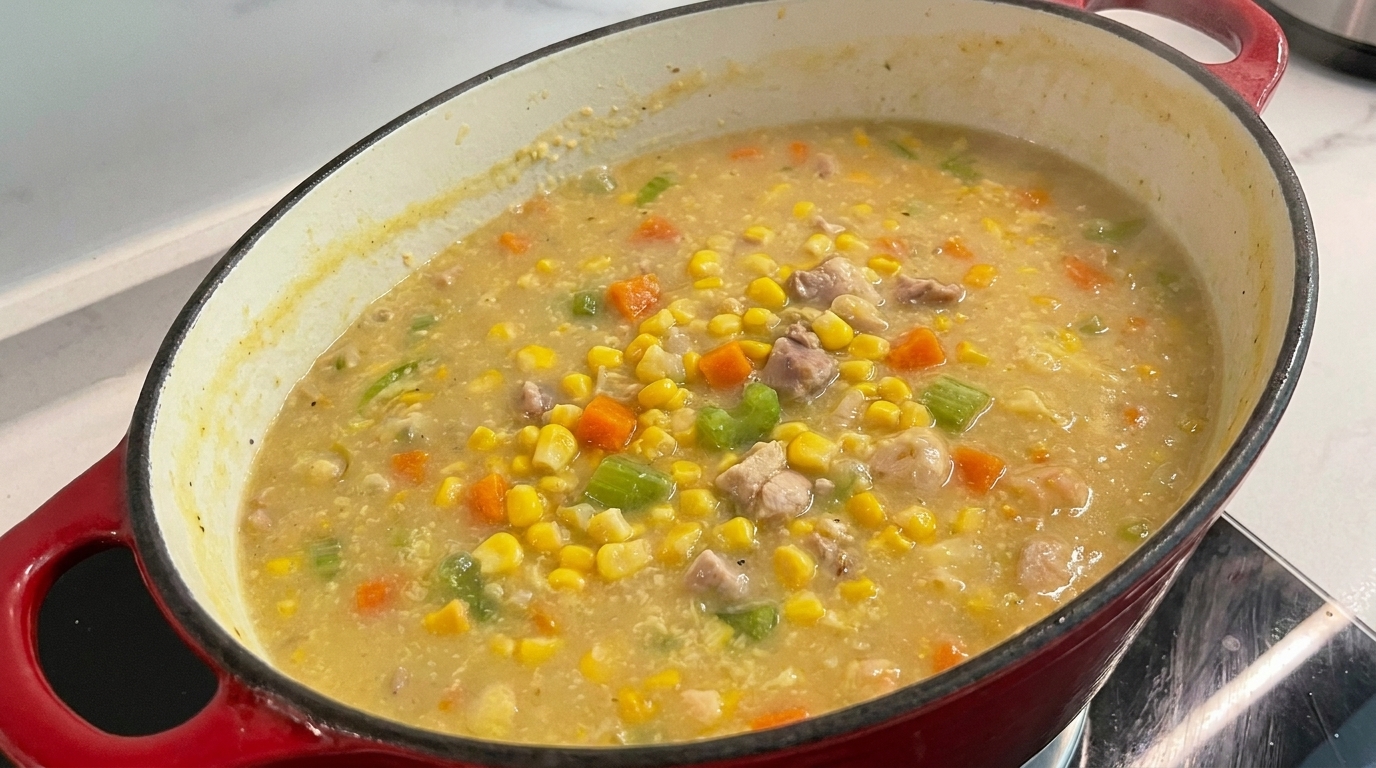 Chaudrée Crémeuse Maison au Poulet et au Maïs