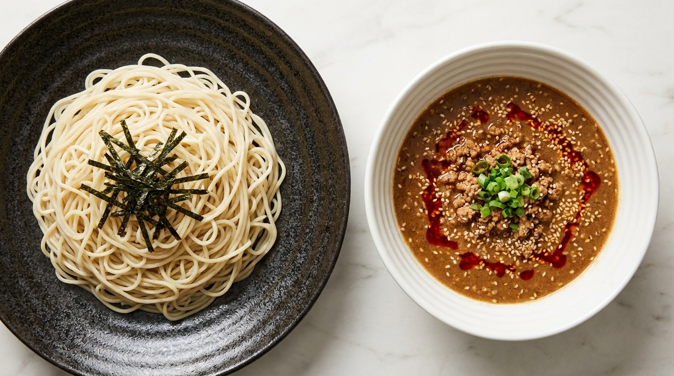 Tsukemen Dan Dan au Miso et Lait de Soja