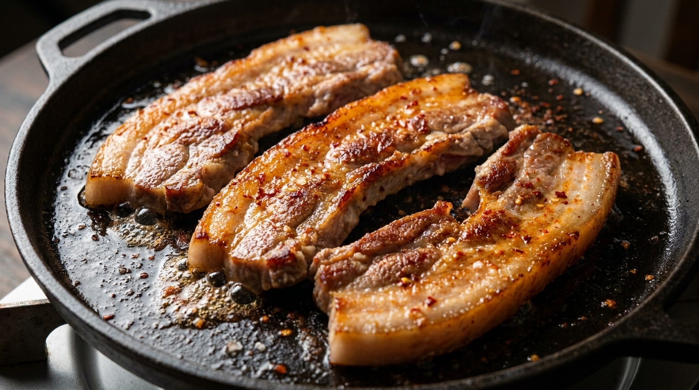 Poitrine de porc grillée coréenne (Samgyeopsal)