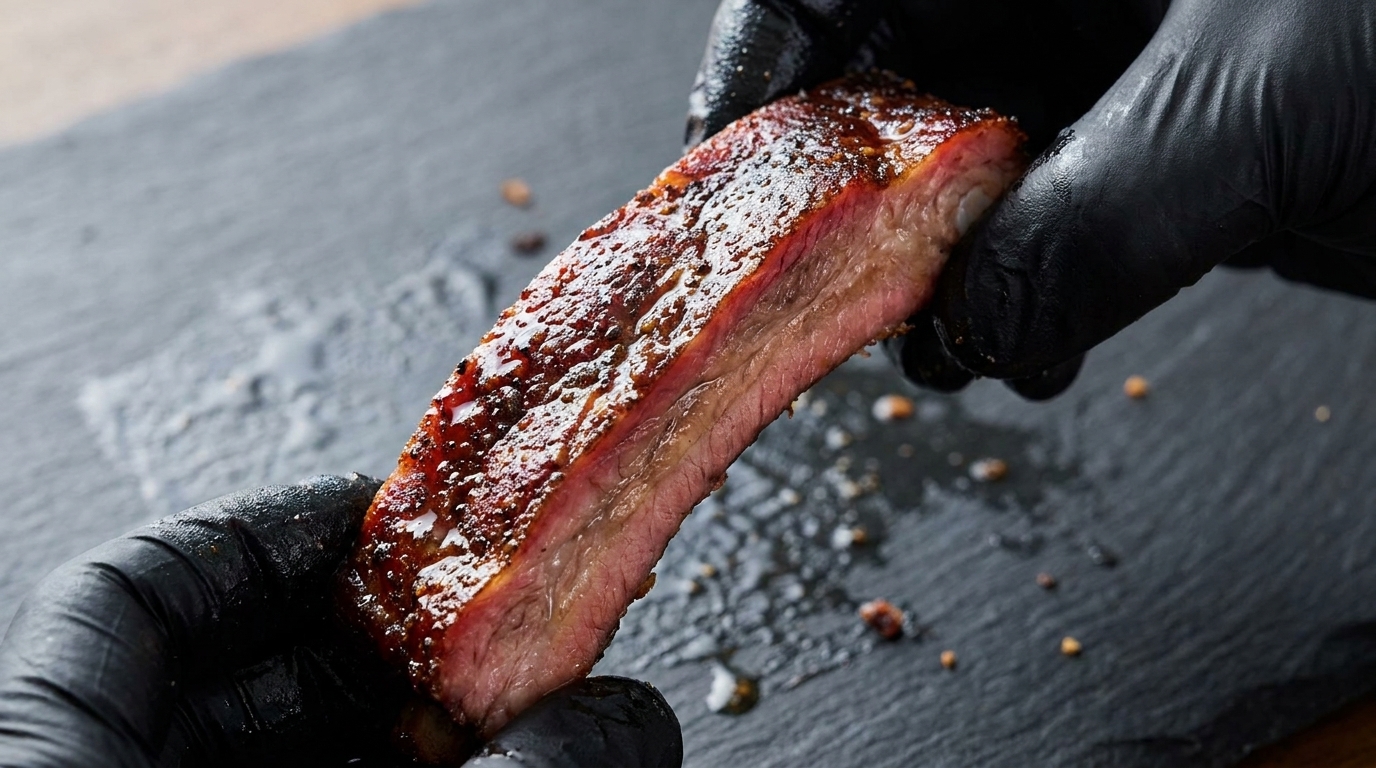 Ribs de porc style St. Louis fumés et leur sauce Mop au vinaigre de cidre