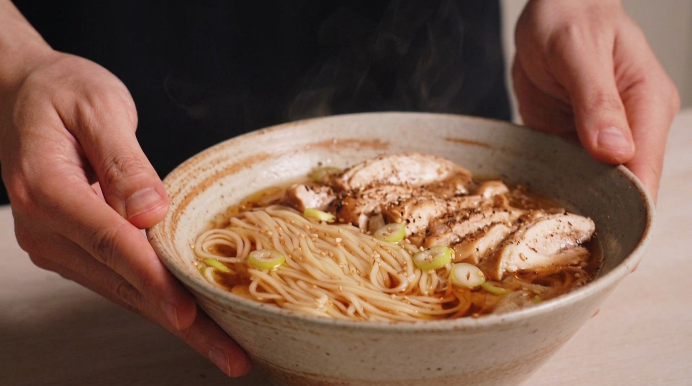 Nouilles au Poulet Shoyu (Style Ramen à la Sauce Soja)