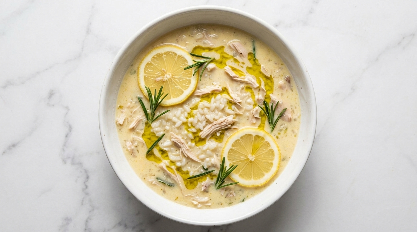Avgolemono Grec Classique (Soupe de Poulet au Citron)