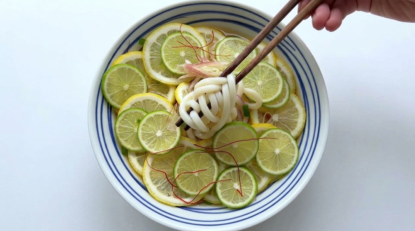 Udon Glacé Rafraîchissant au Citron et Vinaigrette au Yuzu