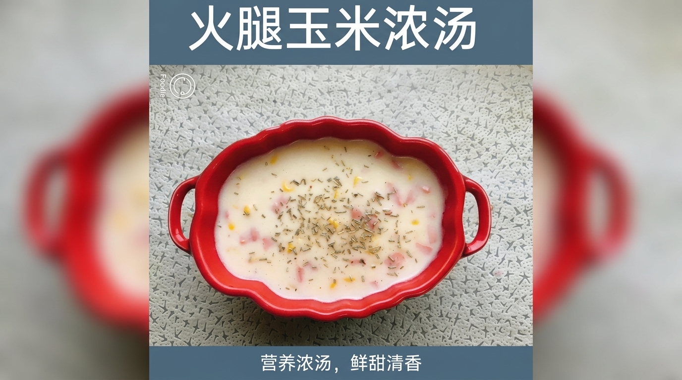 Velouté crémeux de maïs doux au jambon
